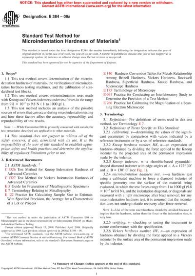 standard test method for microindentation hardness of materials|standard microindentation test method.